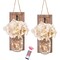 Besuerte Mason Jar Wall Sconces Set of Two, Wall Deco Cute Wall Decor with LED Fairy Lights, Art for Living Room Modern Decorations, House Decor, Rustic Brown